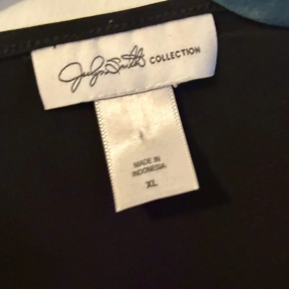 Jaclyn Smith Collection XL Red Black Floral Faux Wrap Dress Overlay Cardigan - Picture 9 of 16